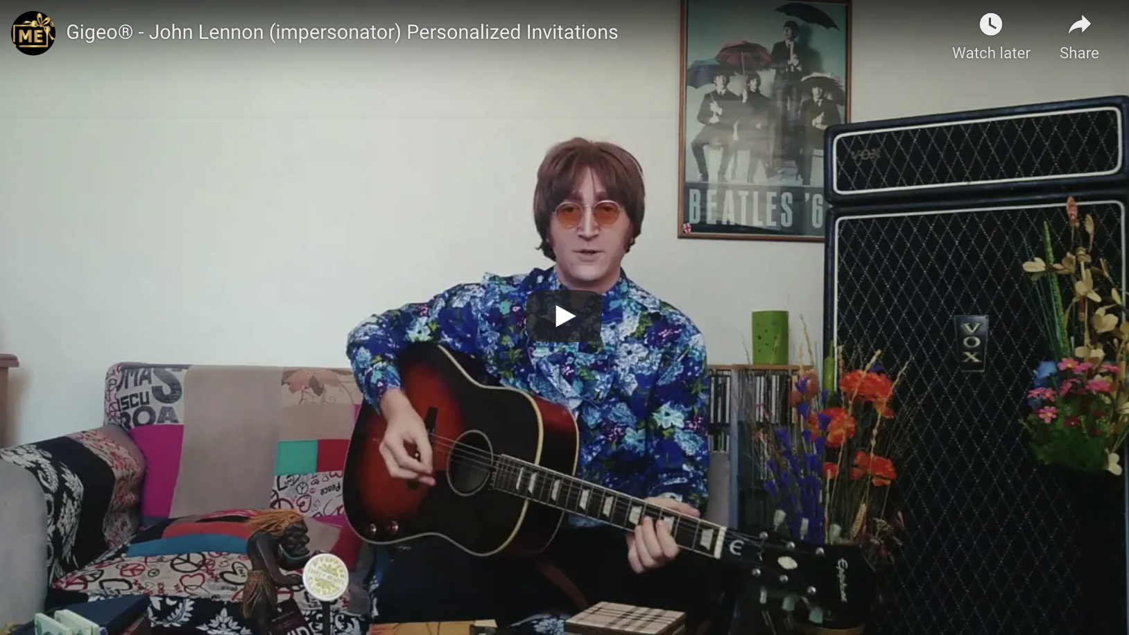 John Lennon Tribute Artist Lookalike Impersonator T
